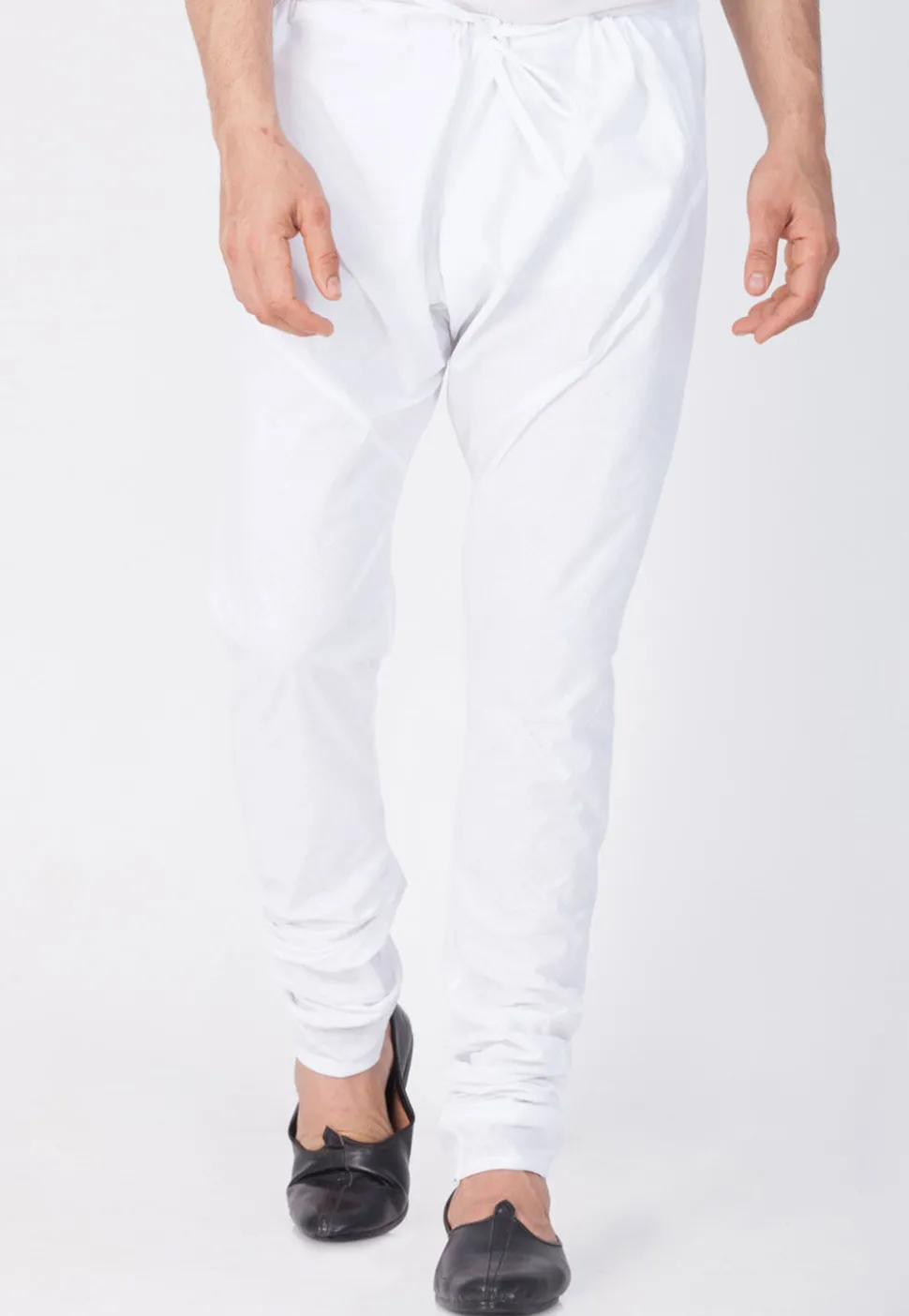 Plain Cotton Churidar in White