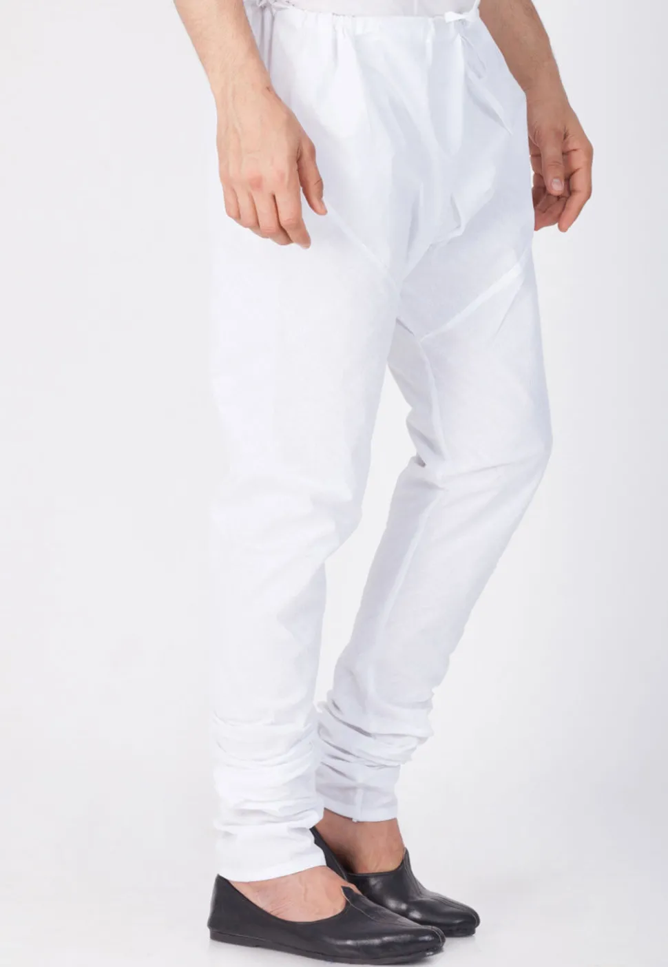 Plain Cotton Churidar in White
