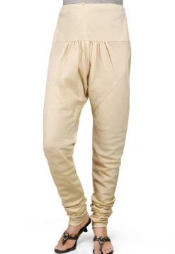 Plain Cotton Churidar in Light Beige