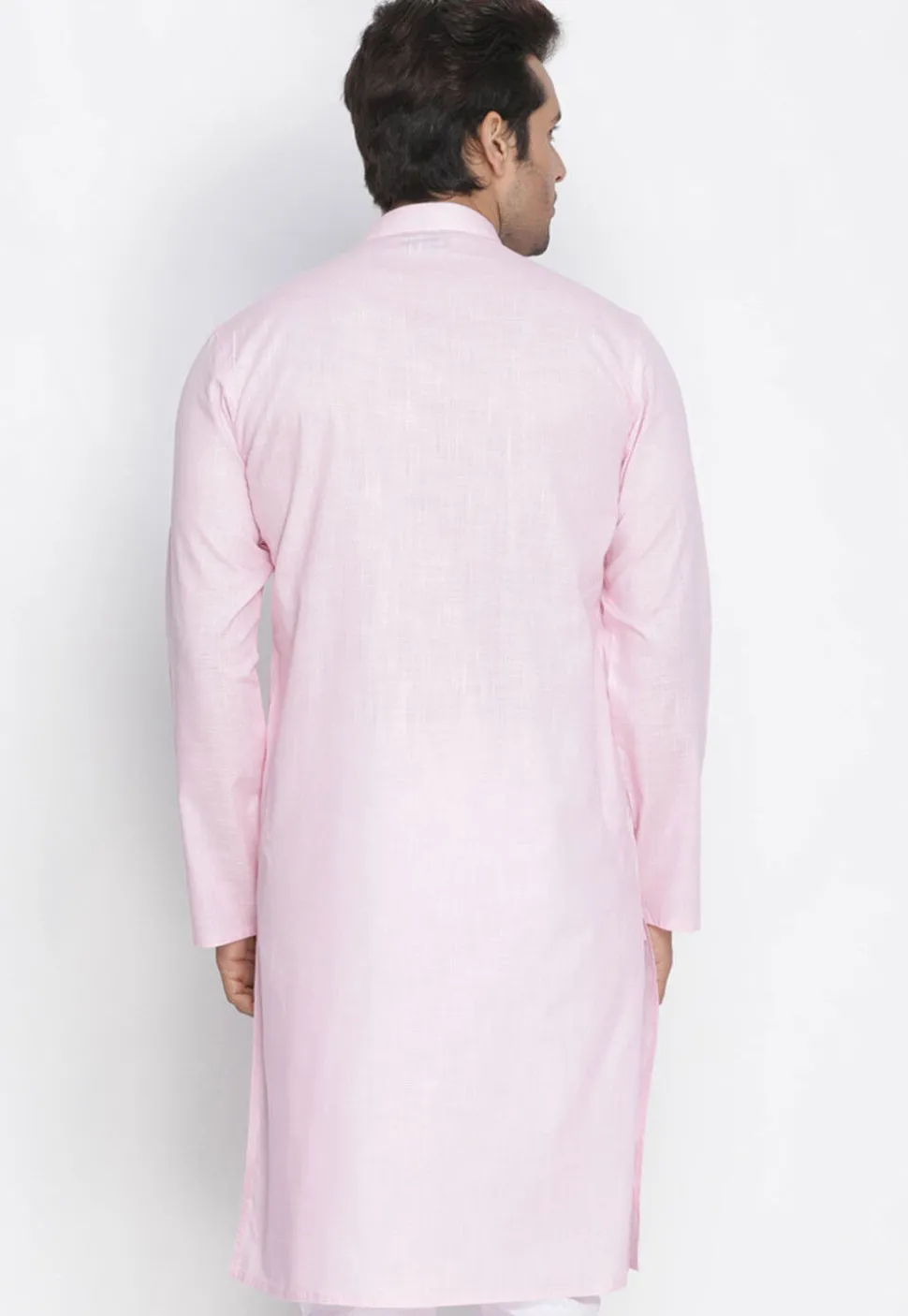 Plain Cotton Kurta in Baby Pink