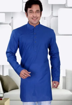 Plain Cotton Kurta in Royal Blue
