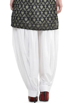 Plain Cotton Lycra Patiala Salwar in Off White