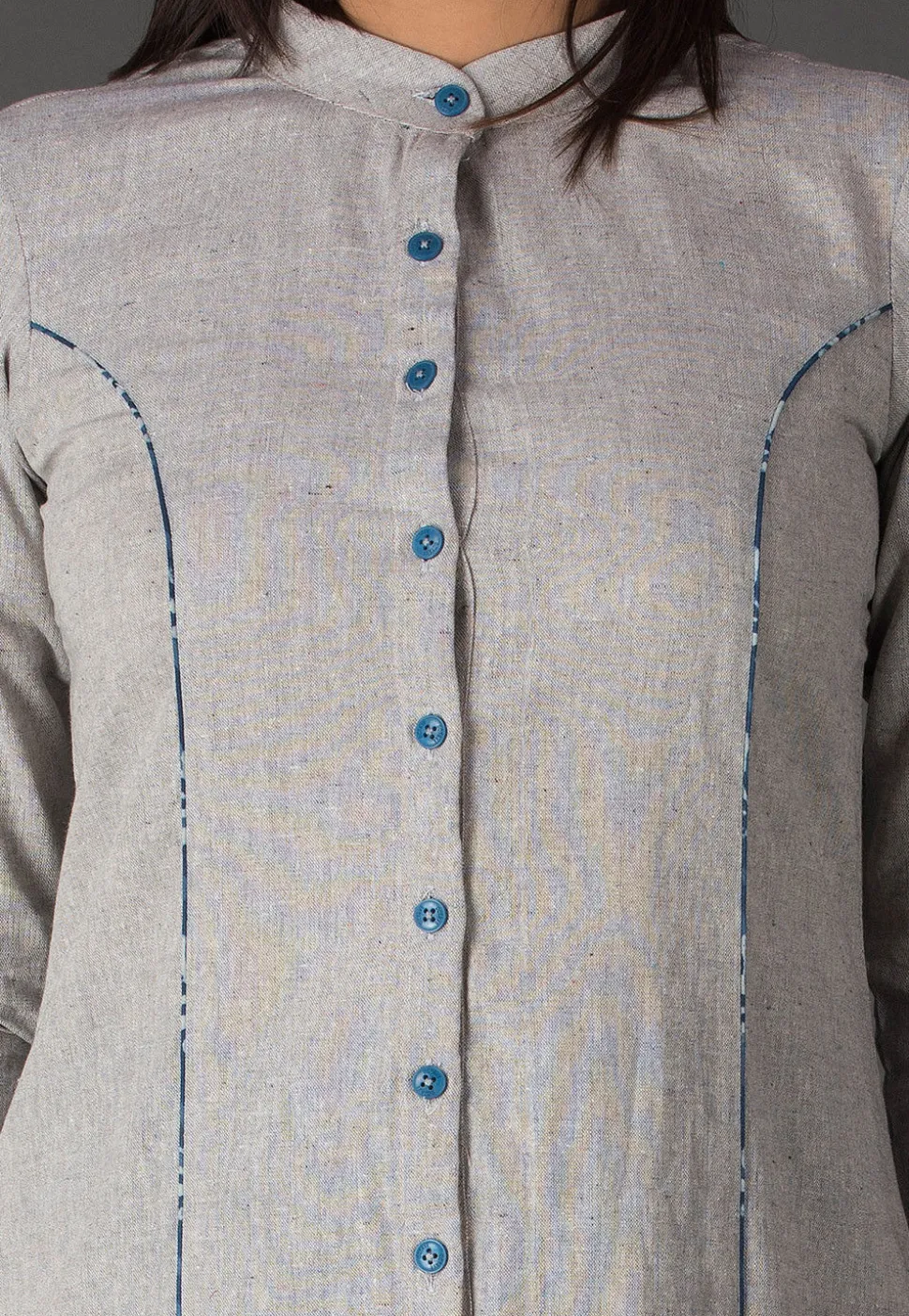 Plain Cotton Pakistani Suit in Light Grey