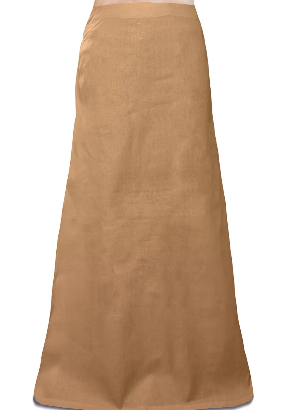 Plain Cotton Readymade Petticoat in Beige
