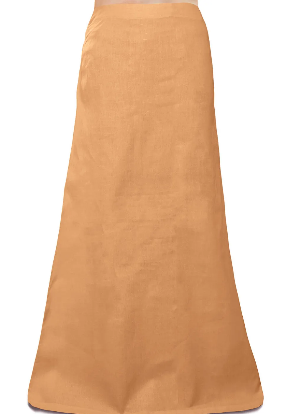 Plain Cotton Readymade Petticoat in Beige
