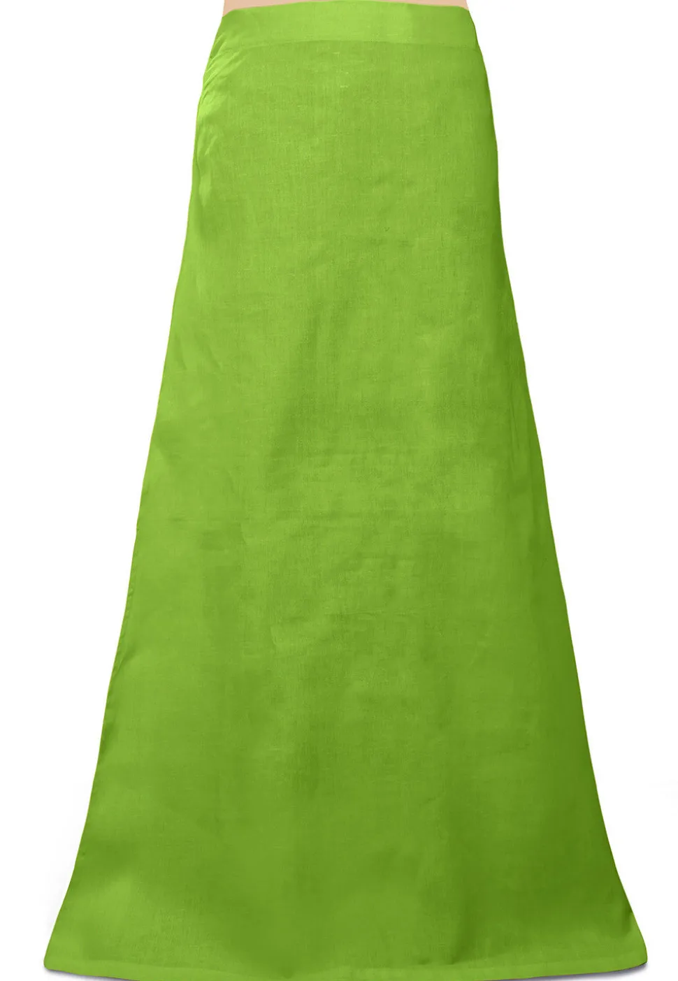 Plain Cotton Readymade Petticoat in Light Green