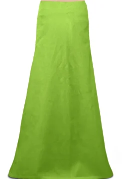 Plain Cotton Readymade Petticoat in Light Green