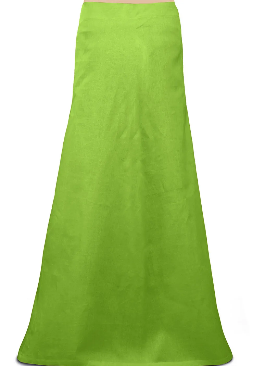 Plain Cotton Readymade Petticoat in Light Green