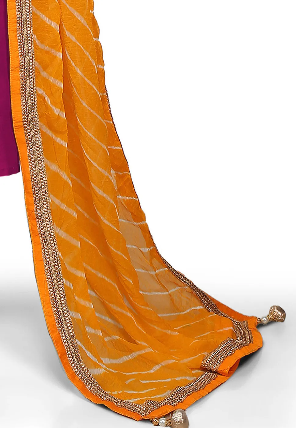 Plain Cotton Silk Anarkali Suit in Magenta
