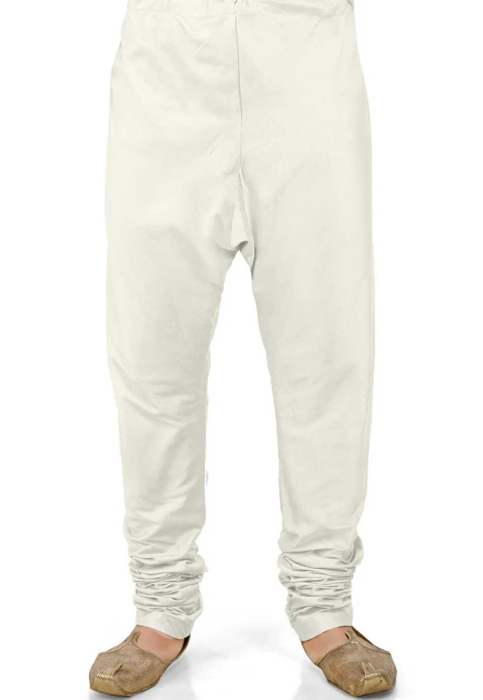 Plain Cotton Silk Churidar in White
