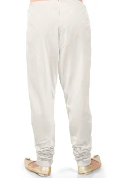 Plain Cotton Silk Churidar in White