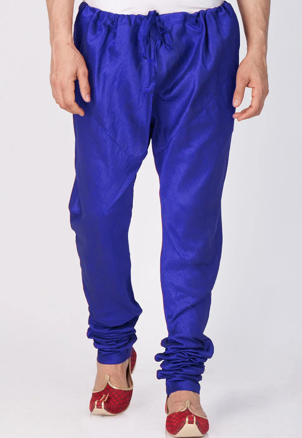Plain Cotton Silk Churidar in Royal Blue