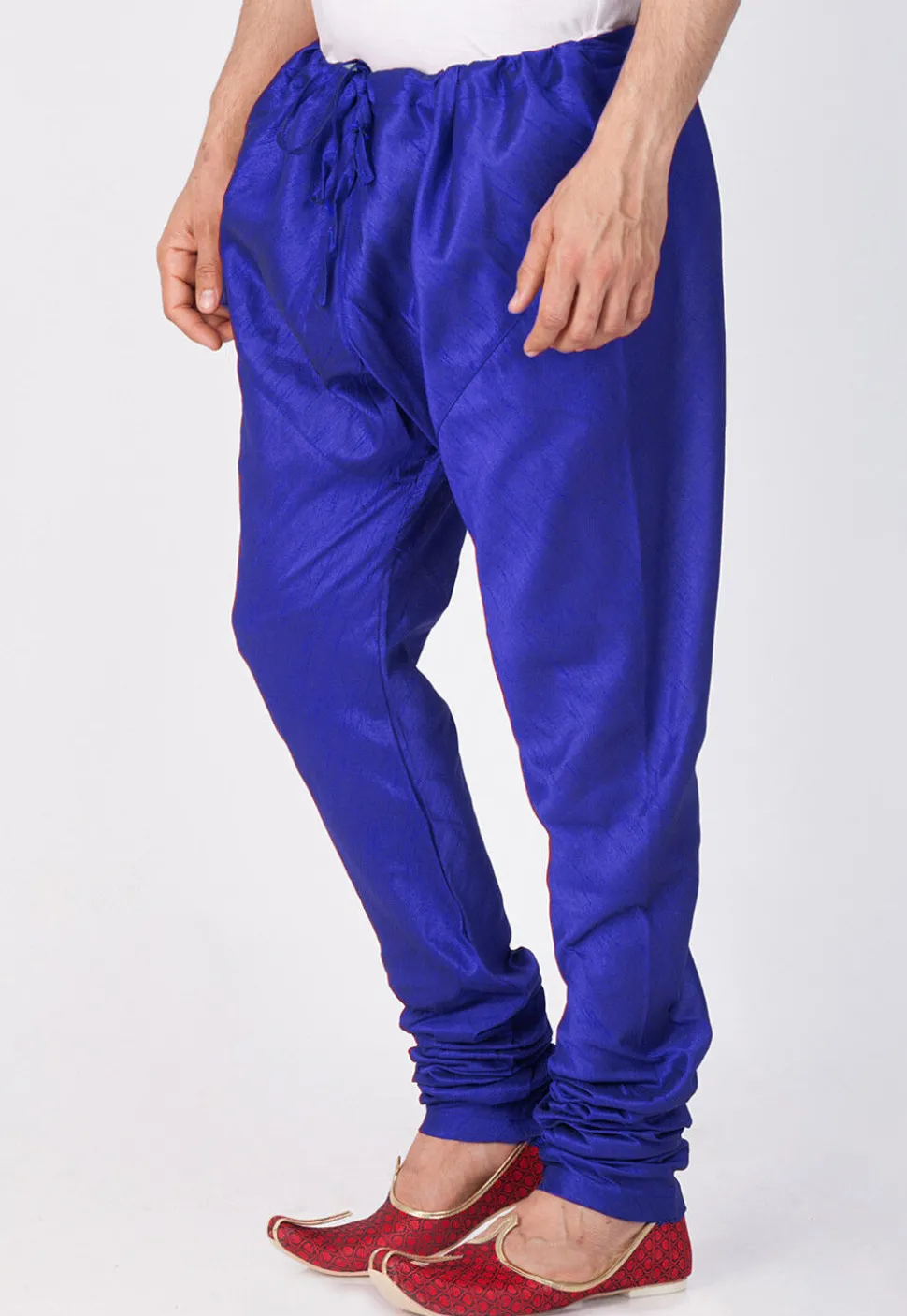 Plain Cotton Silk Churidar in Royal Blue