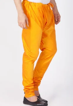Plain Cotton Silk Churidar in Orange