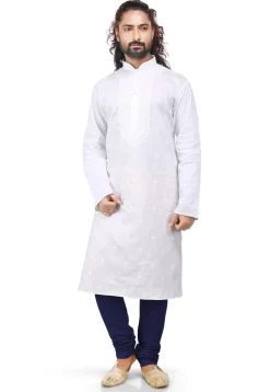 Plain Cotton Silk Churidar in Navy Blue