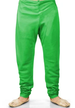 Plain Cotton Silk Churidar in Green