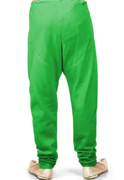 Plain Cotton Silk Churidar in Green
