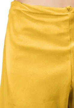 Plain Cotton Silk Churidar in Mustard