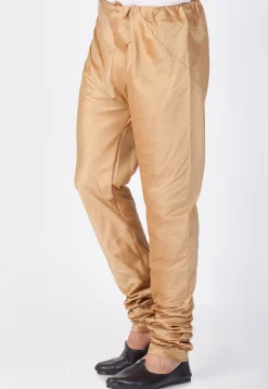 Plain Cotton Silk Churidar in Beige