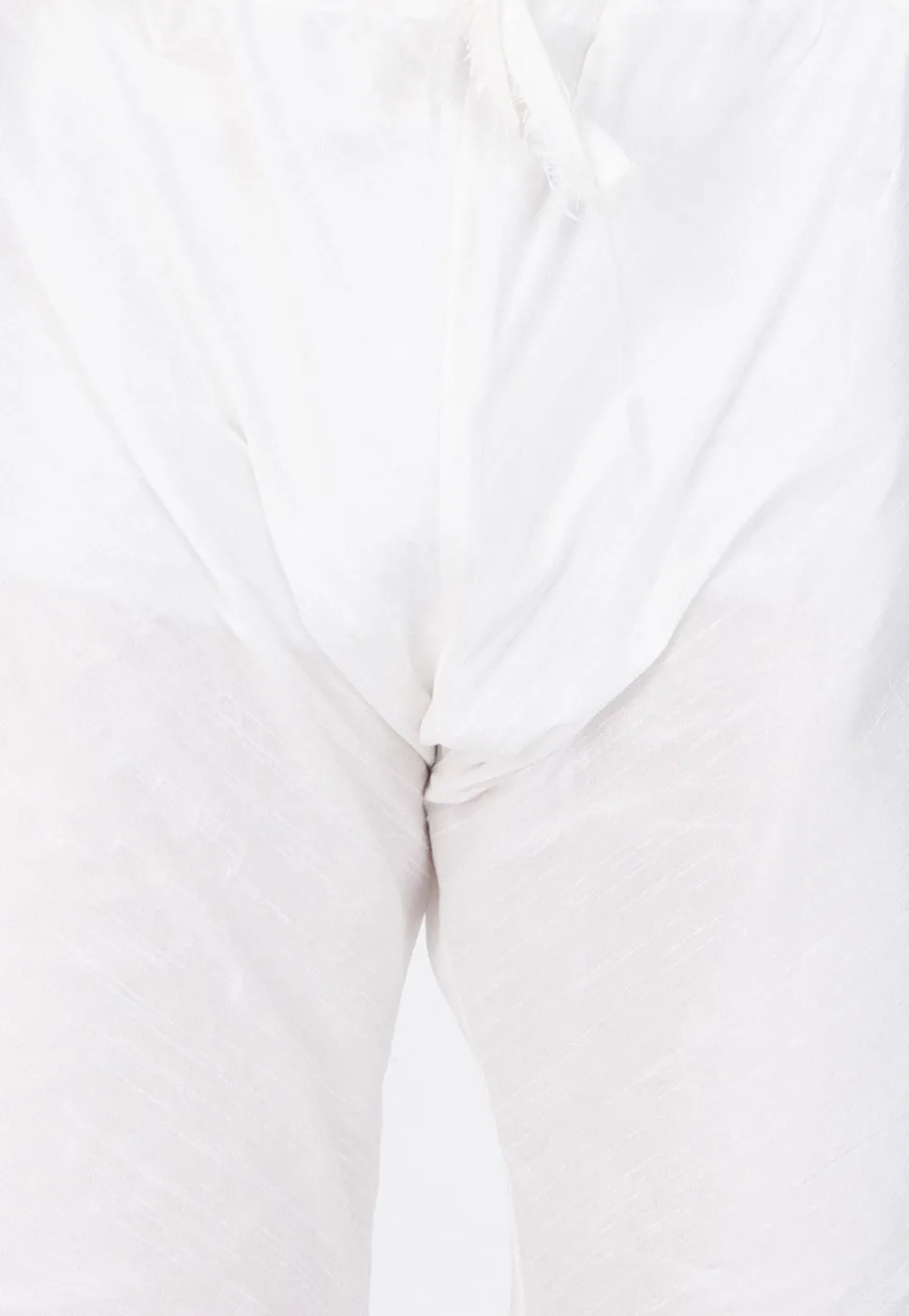 Plain Cotton Silk Churidar in Off White