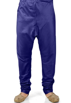 Plain Cotton Silk Churidar in Navy Blue