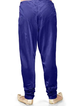 Plain Cotton Silk Churidar in Navy Blue