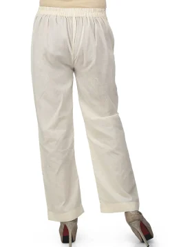 Plain Cotton Straight Pant in White