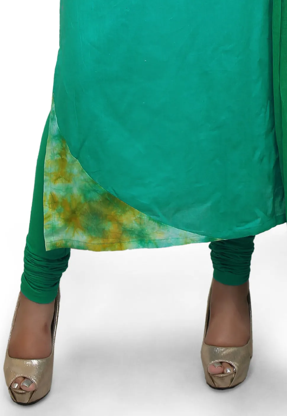 Plain Cotton Straight Suit in Sea Green