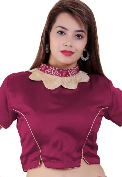 Plain Crepe Blouse in Magenta