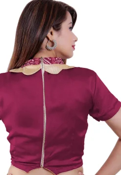 Plain Crepe Blouse in Magenta