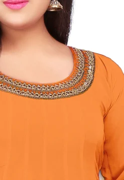 Plain Georgette Anarkali Suit in Pastel Orange
