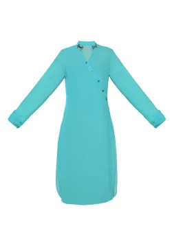 Plain Georgette Kurta in Turquoise
