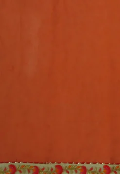 Plain Georgette Saree in Orange