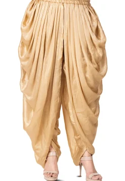 Plain Georgette Shimmer Dhoti Style Patiala in Golden