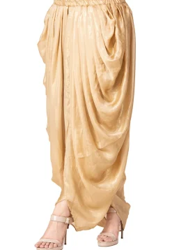 Plain Georgette Shimmer Dhoti Style Patiala in Golden