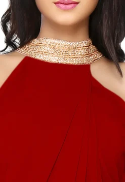 Plain Georgette Tunic in Red