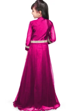 Plain Net Gown in Magenta