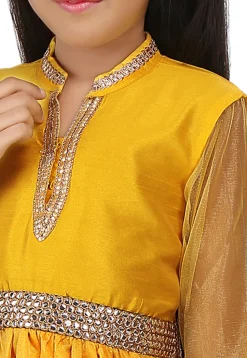 Plain Net Gown in Yellow