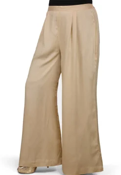 Plain Rayon Palazzo in Beige