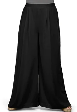 Plain Rayon Palazzo in Black