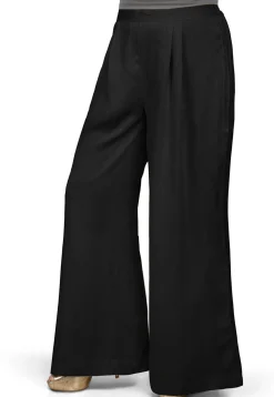 Plain Rayon Palazzo in Black
