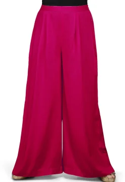 Plain Rayon Palazzo in Fuchsia