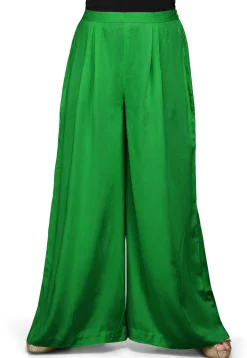 Plain Rayon Palazzo in Green