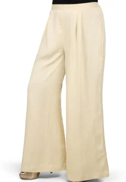 Plain Rayon Palazzo in Light Beige