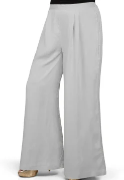 Plain Rayon Palazzo in Light Grey