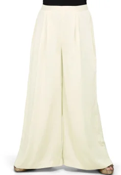 Plain Rayon Palazzo in Off White