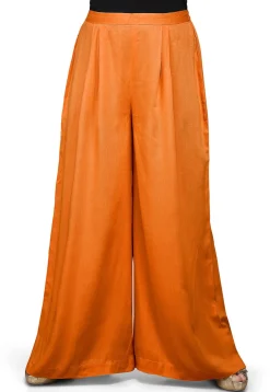 Plain Rayon Palazzo in Orange