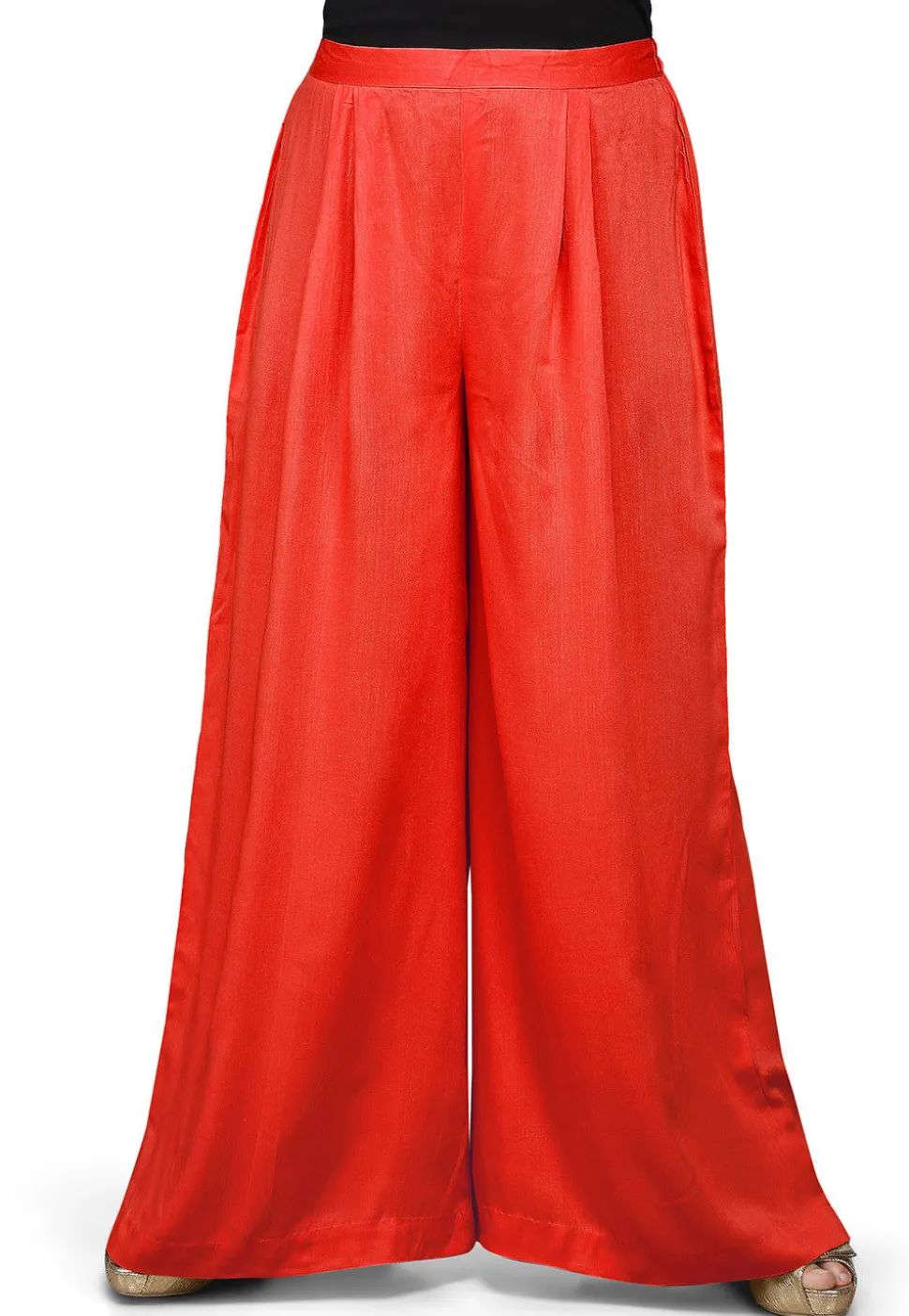 Plain Rayon Palazzo in Red