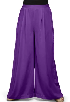 Plain Rayon Palazzo in Violet