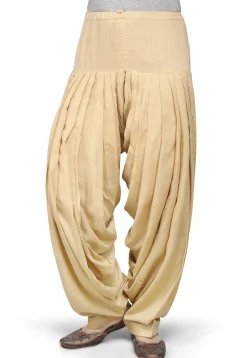Plain Rayon Patiala in Beige